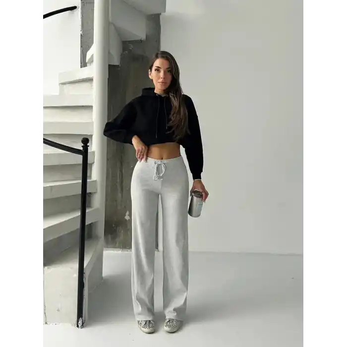 Fit comfort gri salaş pantolon A6011