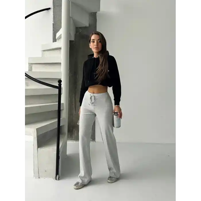 Fit comfort gri salaş pantolon A6011