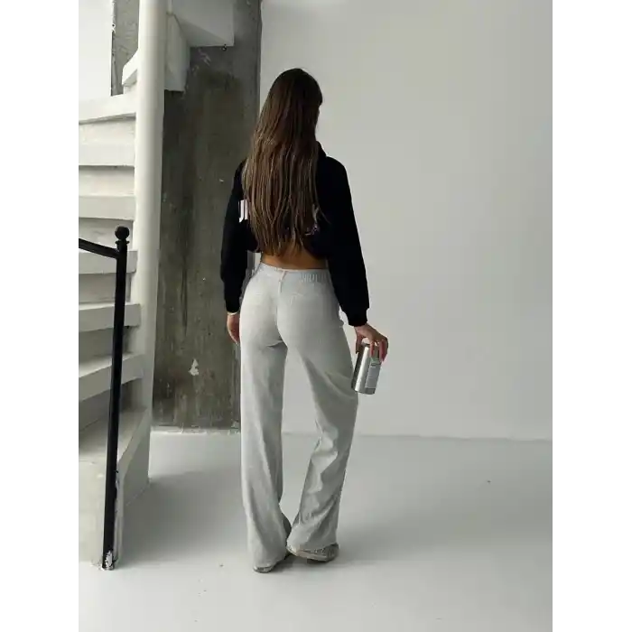 Fit comfort gri salaş pantolon A6011