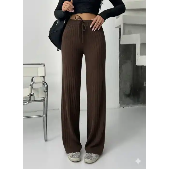 Fitilli şardonlu pantolon kahve a4058