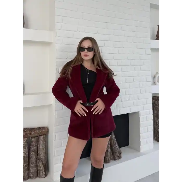 Fok ceket premıum kalite bordo st255860