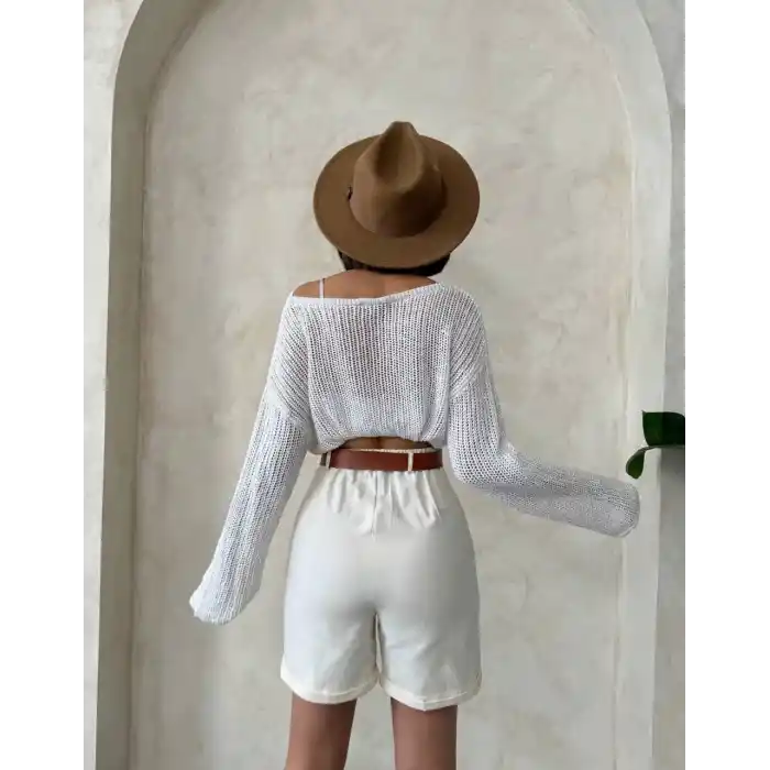 Gabardin kumaş şort