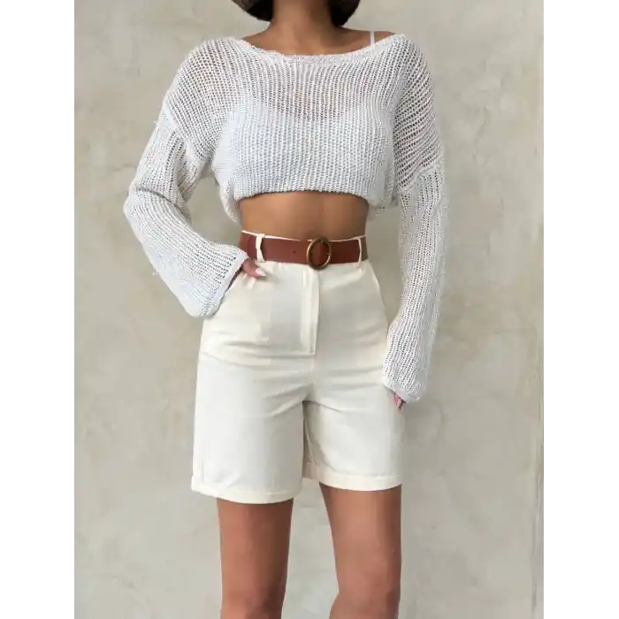 Gabardin kumaş şort