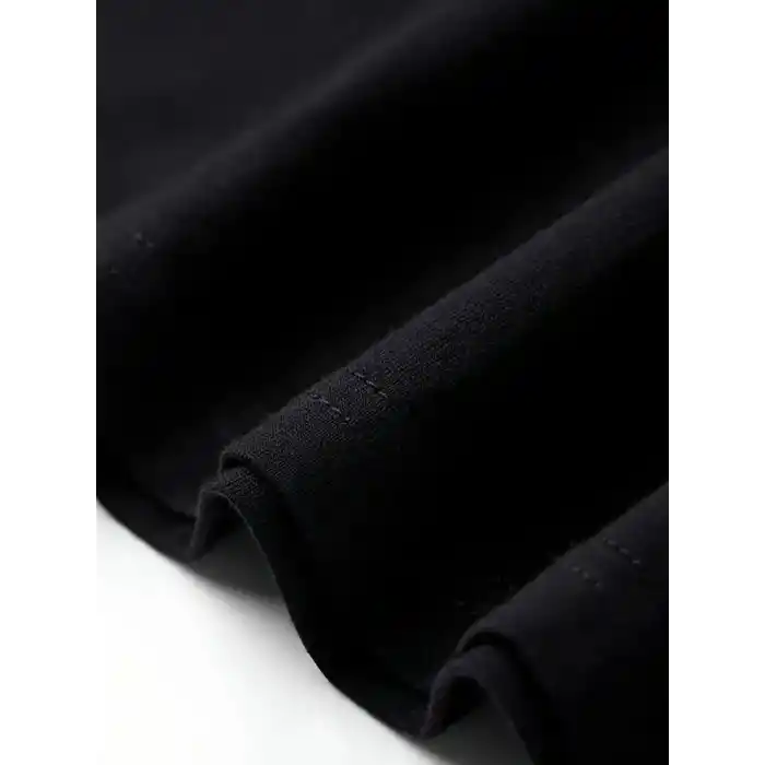 Geniş Kesim Pamuklu Tişört - GANDHI The Project Baskılı, Siyah, Rahat Kesim, Kısa Kollu, Günlük Kıyafet, Her Gün Giyilebilecek Tişört- Siyah