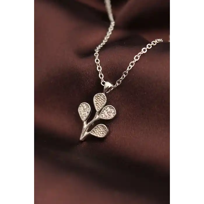 Gümüş Renk Zirkon Taşlı Çoklu Balon Kolye