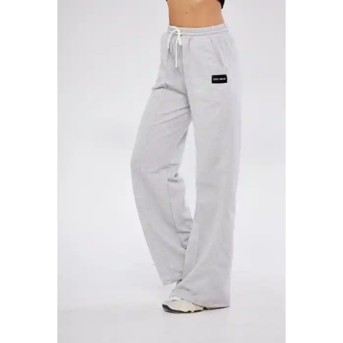 İki iplik Bol Paça Eşofman Pantalon - Gri