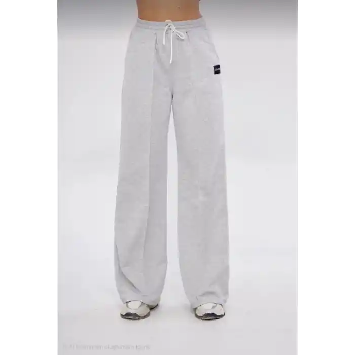 İki iplik Bol Paça Eşofman Pantalon - Gri