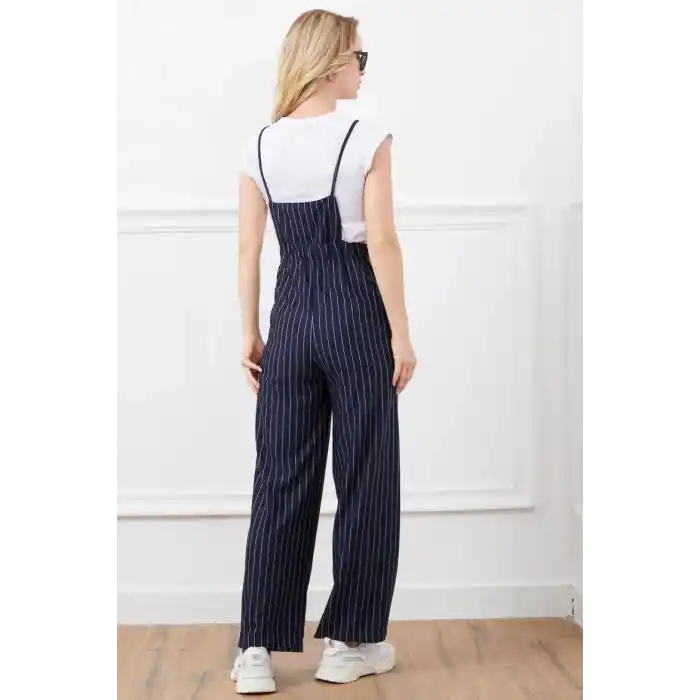 İp askılı beli lastikli tulum