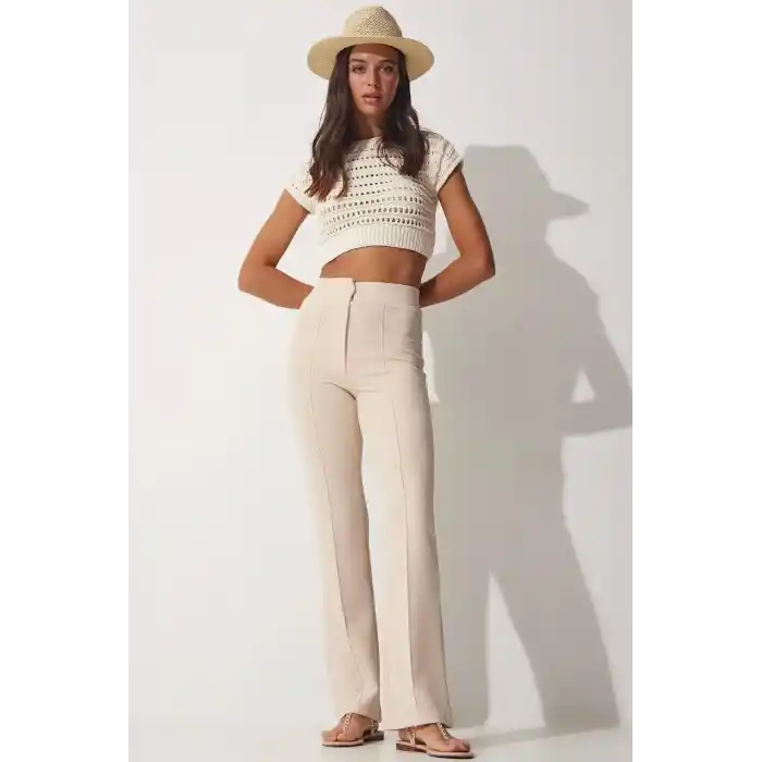 İthal krep kumaş palazzo pantolon