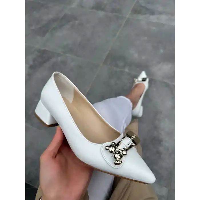 Jies Beyaz Topuklu Ayakkabı