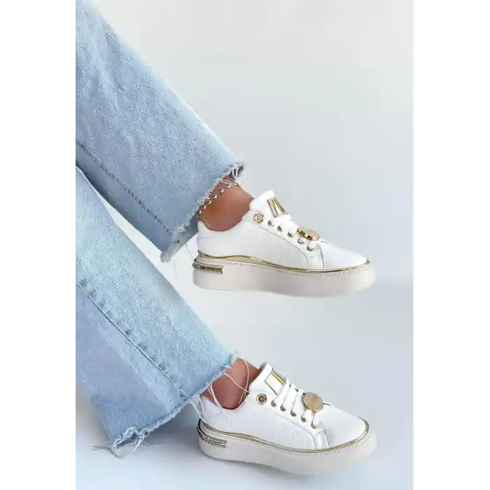 Jlar Beyaz Cilt Bağcıklı Spor Ayakkabı