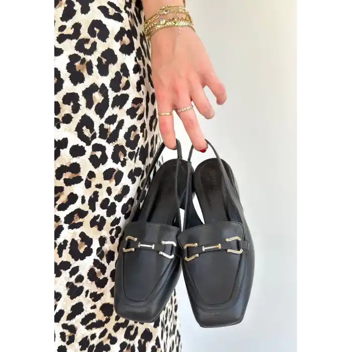 Joone Siyah Cilt Topuklu Ayakkabı