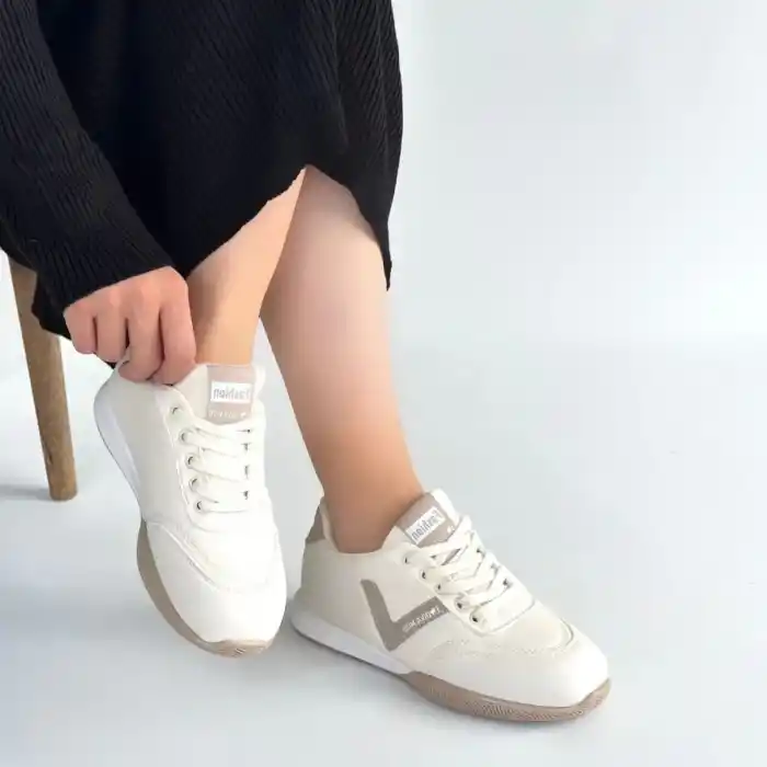 Jowen Bej Cilt Vizon Detaylı Bağcıklı Spor Ayakkabı