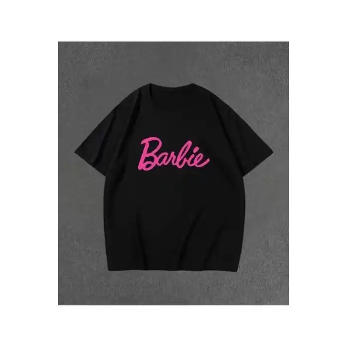 Kadın Baskılı Oversize T-shirt - Siyah