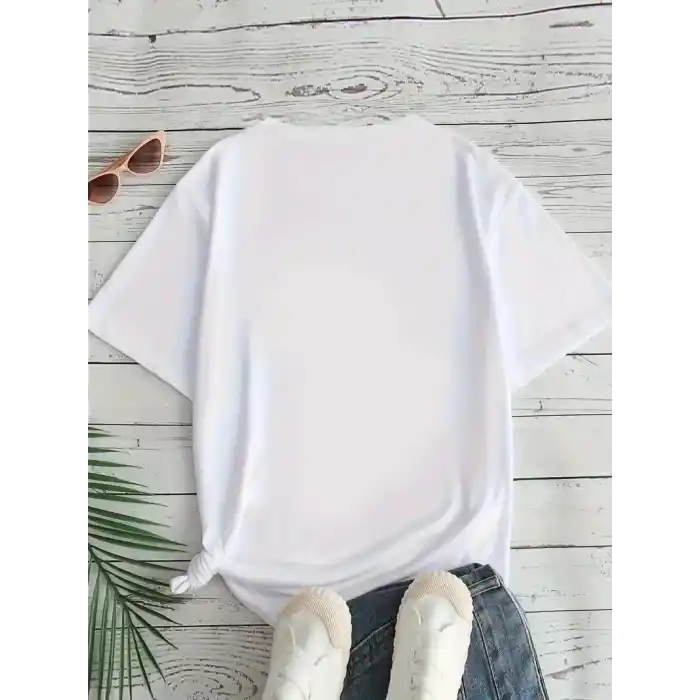 Kadın Beyaz Ive Got Your Back Grafik Tişört - Eğlenceli Çubuk Tasarımlı Oversize Günlük Kısa Kollu Tişört, Polyester Örgü, Yuvarlak Yaka, İlkbahar ve Yaz için Mükemmel, Günlük Giyim Tişört | Eğlenceli Tasarım | Polyester Kumaş - Beyaz