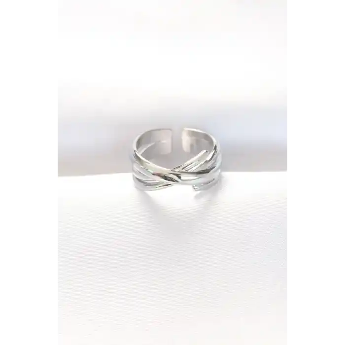 Kalın Silver Renk Ayarlanabilir Yüzük