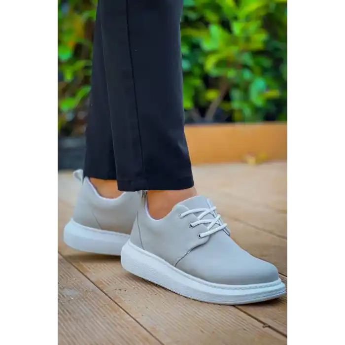 KB-003 Kuback Gri Süet Bağcıklı  Günlük Erkek Ayakkabı