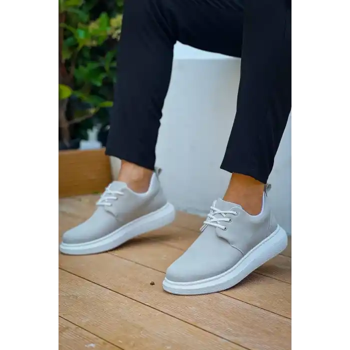 KB-003 Kuback Gri Süet Bağcıklı  Günlük Erkek Ayakkabı