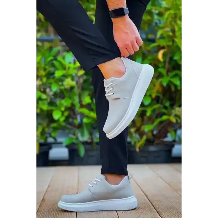 KB-003 Kuback Gri Süet Bağcıklı  Günlük Erkek Ayakkabı