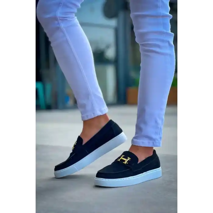 KB-027  Kuback  Bağcıksız Siyah Süet H Günlük Erkek Ayakkabı