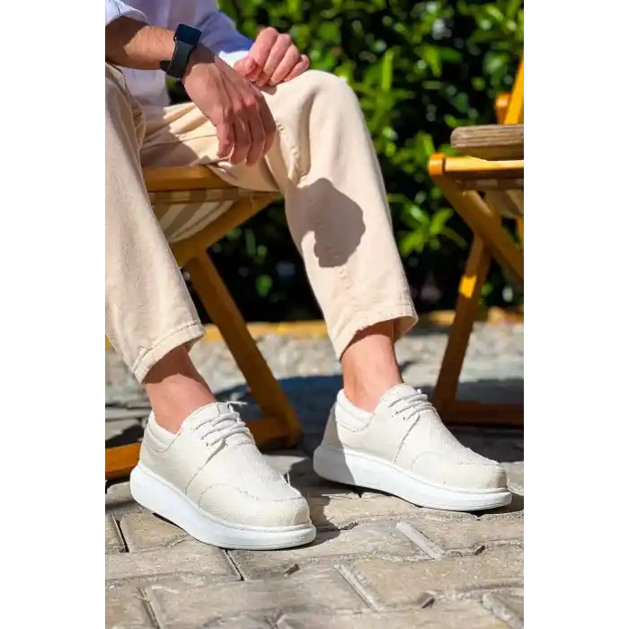 KB-042  Kuback Bağcıklı Beyaz Günlük Erkek Ayakkabı