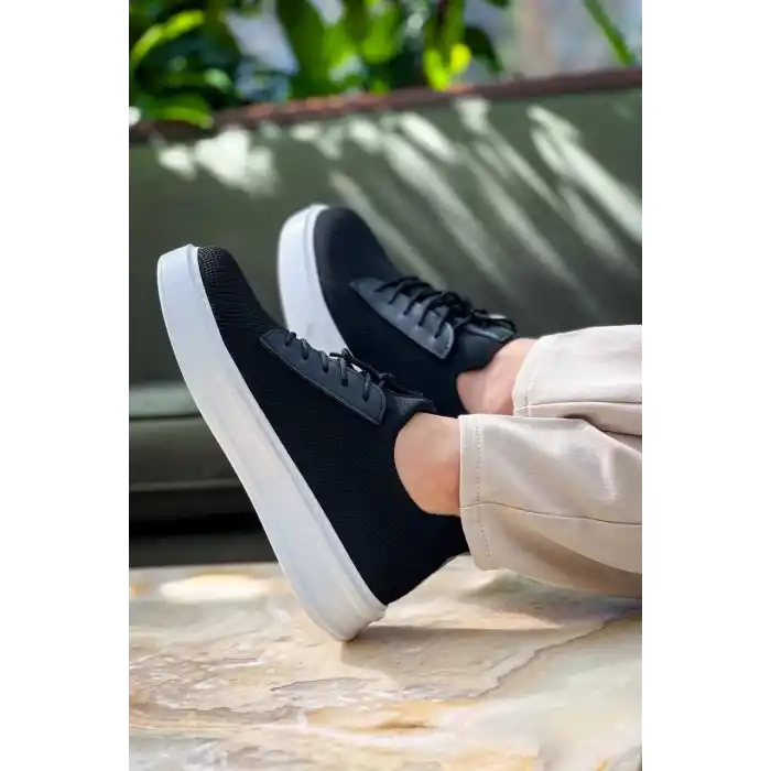 KB-116 Kuback Siyah Triko Bağcıklı  Günlük Erkek Ayakkabı