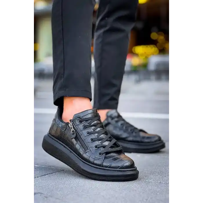 KB-309  Kuback Kömür Fermuar Ve Bağcıklı  Günlük Erkek  Ayakkabı