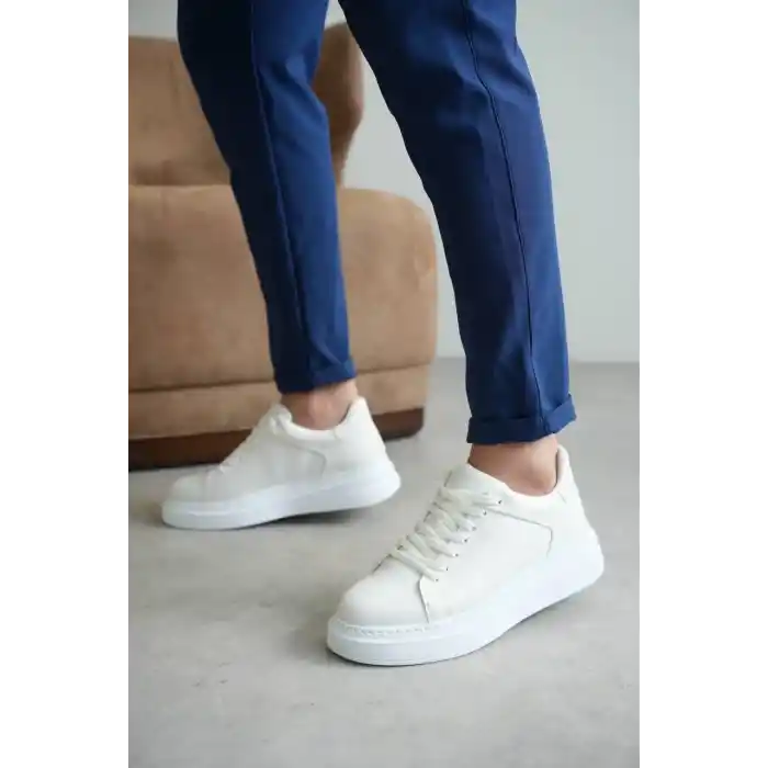 KB-B2 Kuback Beyaz Cilt Günlük Erkek Ayakkabı