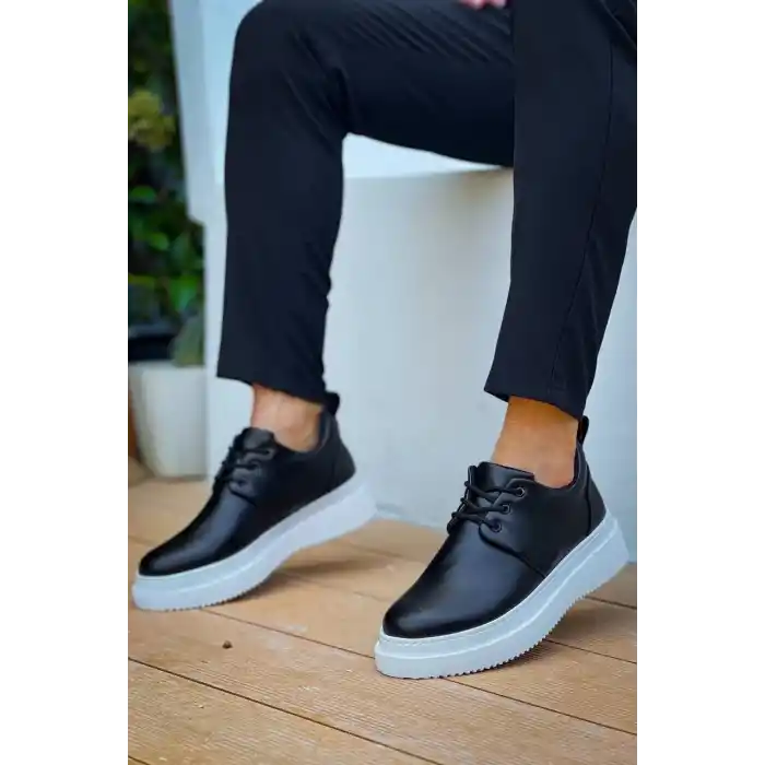 KB-X3  Kuback Siyah Cilt  Bağcıklı  Günlük Erkek  Ayakkabı