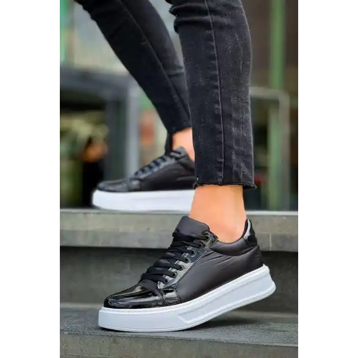 KB-X46 Kuback Siyah Rugan Bağcıklı  Günlük Erkek Ayakkabı