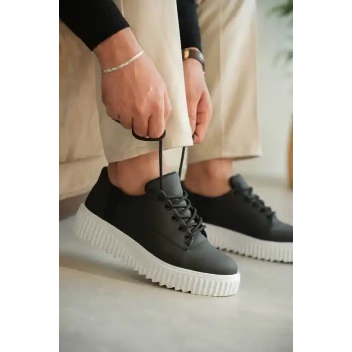 KB-X516 Kuback Siyah Cilt Günlük Erkek Ayakkabı