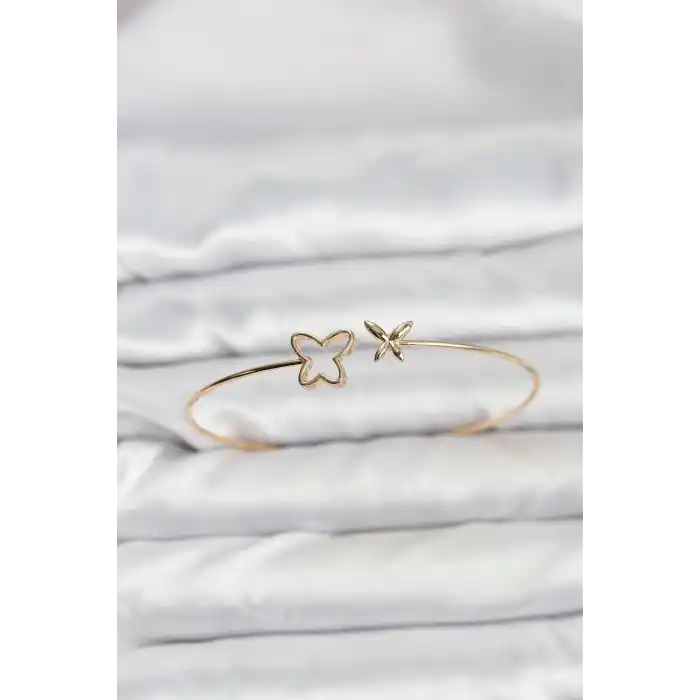Kelebek Model Gold Renk Bileklik