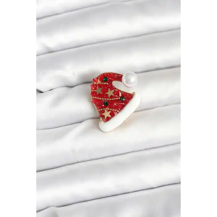 Kırmızı Şapka Model Yılbaşı Temalı Broş