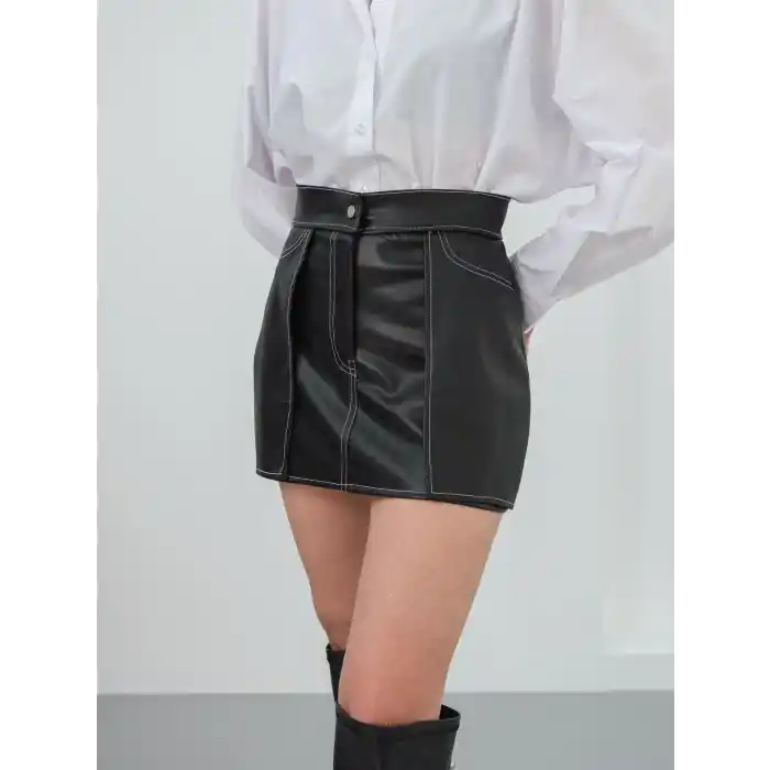 Kontrast deri etek siyah w260015