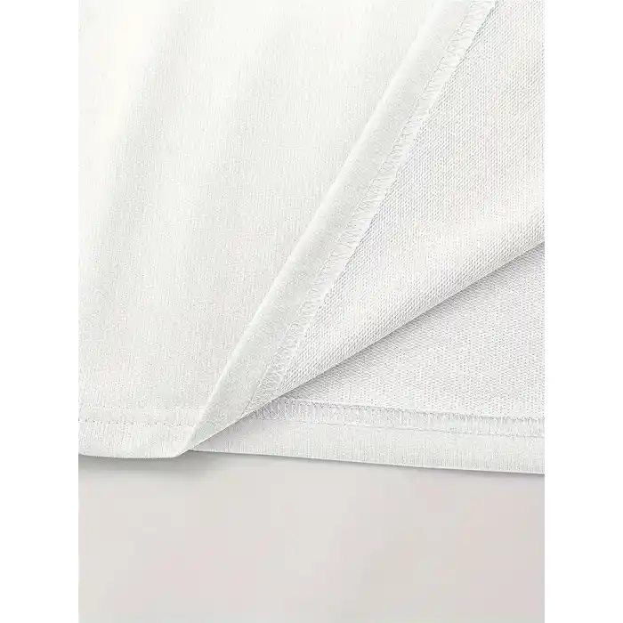 LB Baskılı Ön Arka Oversize Bisiklet Yaka Kısa Kol T-shirt - Beyaz