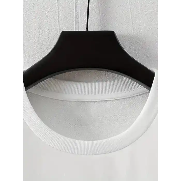 LB Baskılı Ön Arka Oversize Bisiklet Yaka Kısa Kol T-shirt - Beyaz