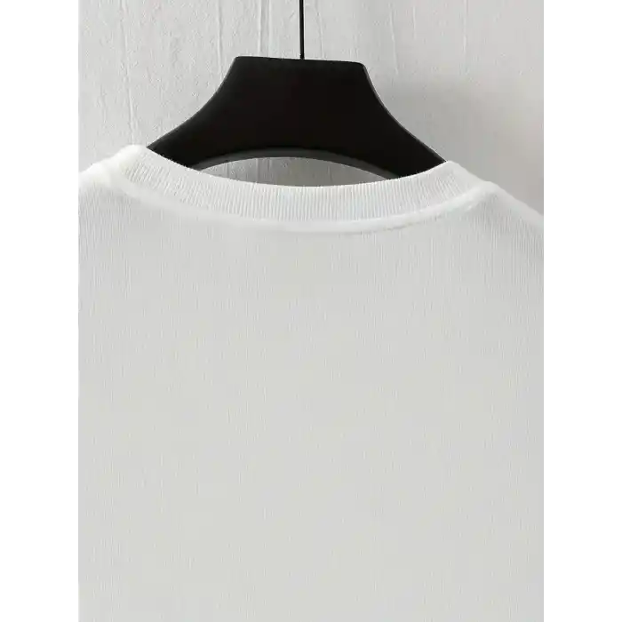 LB Baskılı Ön Arka Oversize Bisiklet Yaka Kısa Kol T-shirt - Beyaz