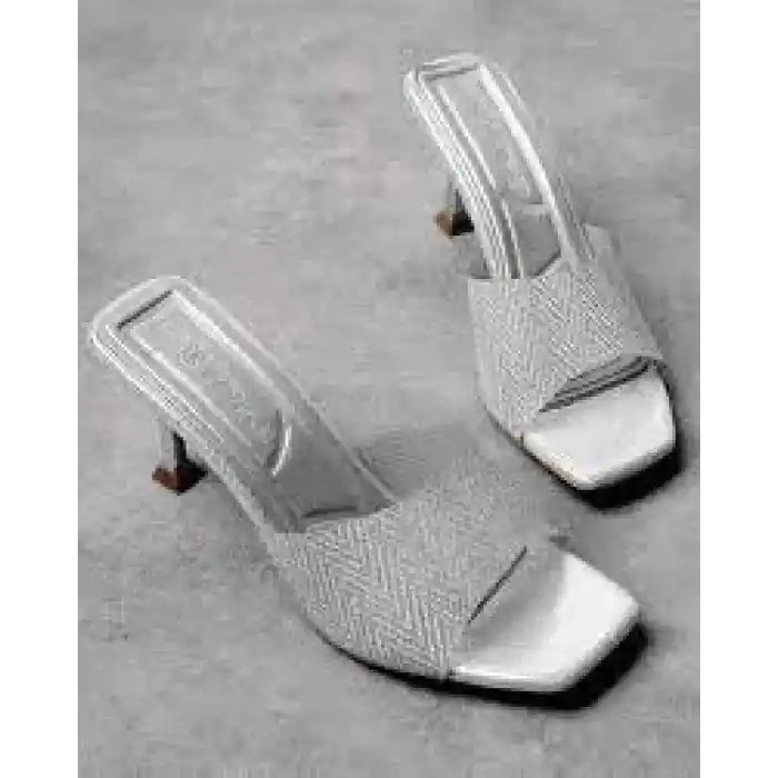 Luart Platin Simli Topuklu Terlik