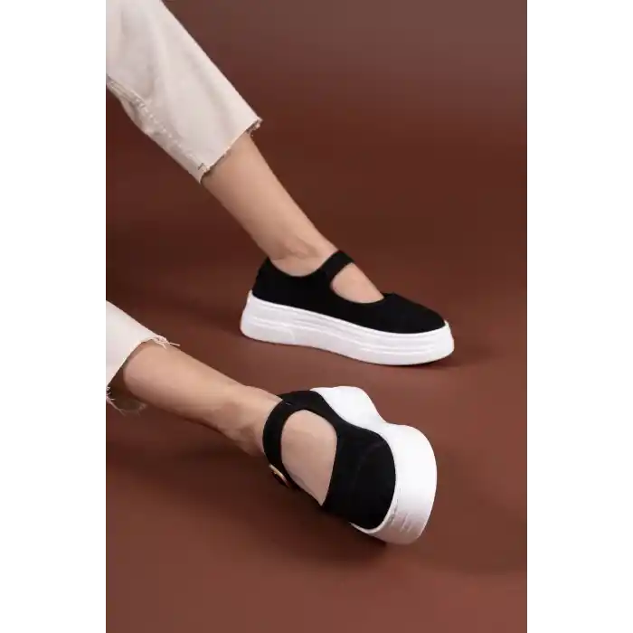 Lunni Siyah Keten Spor Ayakkabı