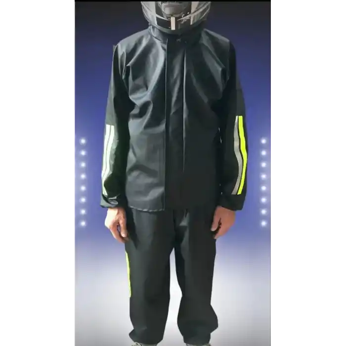 Motorcu Kurye Su Geçirmez Yağmurluk Takım - Siyah