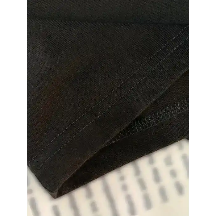 Newtro Baskılı Oversize Bisiklet Yaka T-shirt - Siyah