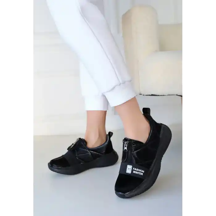 Nikeo Siyah Paraşüt Siyah Tabanlı Spor Ayakkabı