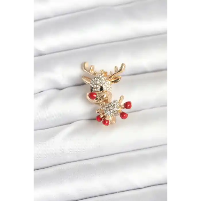 Noel Geyiği Model Yılbaşı Temalı Broş