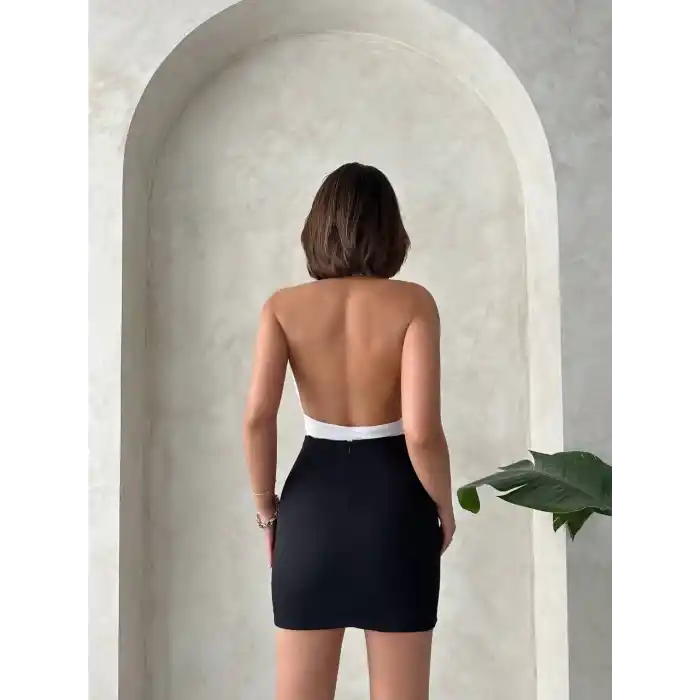 Önü büzgülü etek siyah s24222