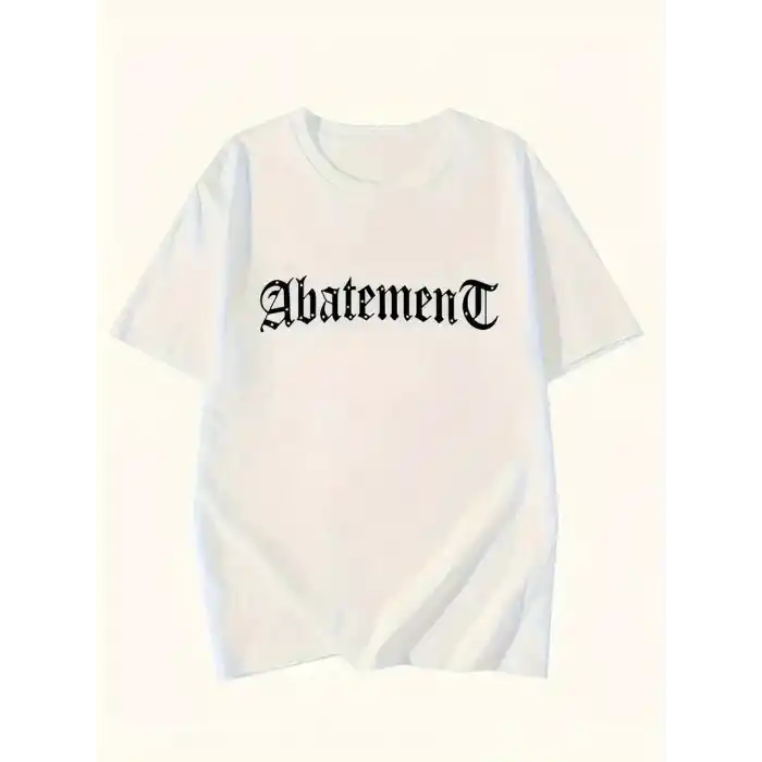 Örümcek Ağı Desenli Baskılı Oversize Bisiklet Yaka T-shirt  - Beyaz