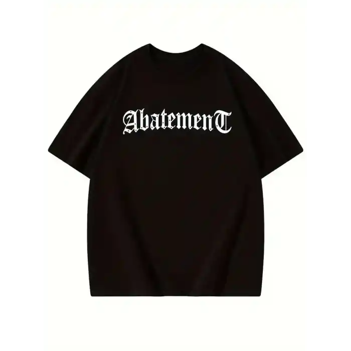 Örümcek Ağı Desenli Baskılı Oversize Bisiklet Yaka T-shirt - Siyah