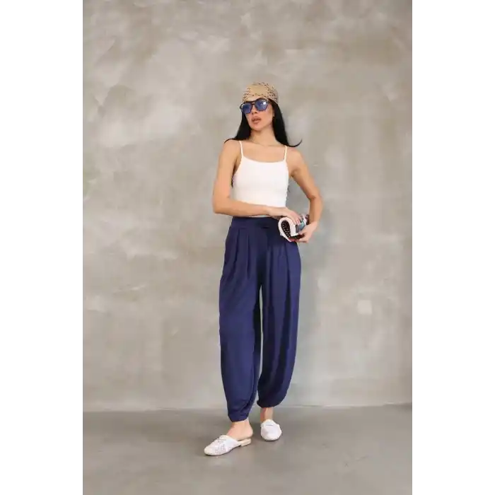 Osy Modal Yumuşak Dokulu Kumaş Şalvar Pantalon - Lacivert