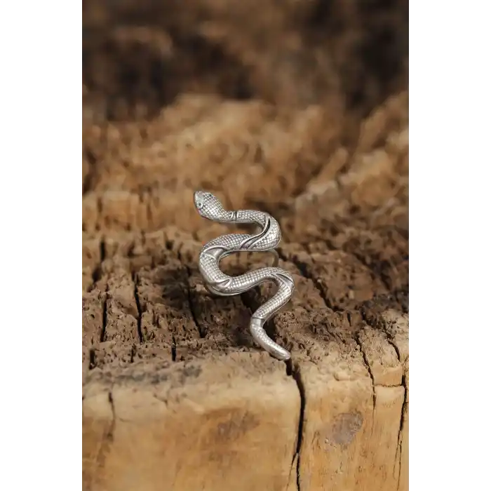 Otantik Yılan Tasarımlı Ayarlamalı Kadın Yüzük
