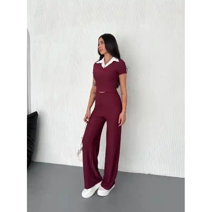 Ottoman kumaş beyaz gömlek yaka takım s4142