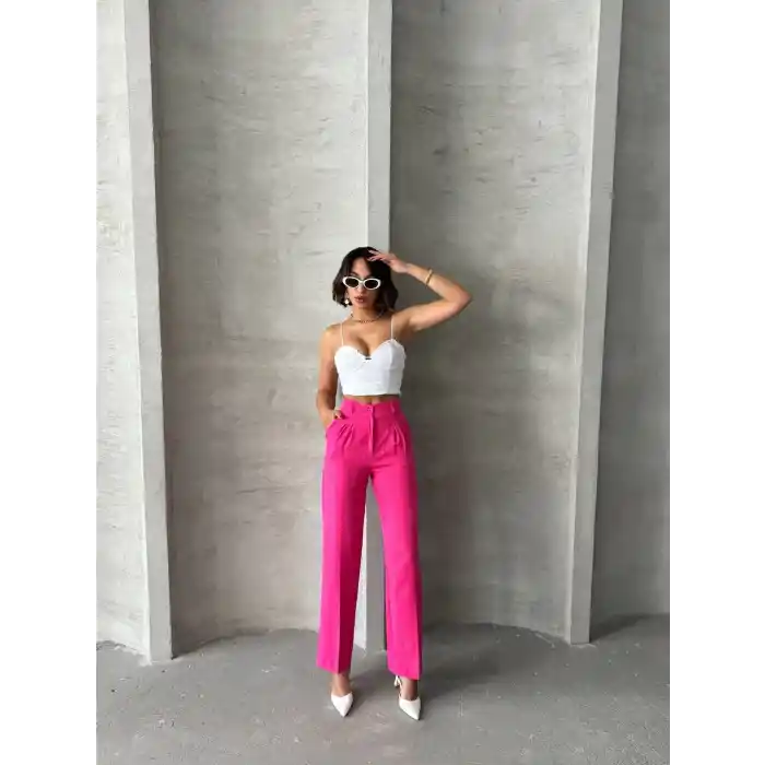 Palazzo fuşya pantolon